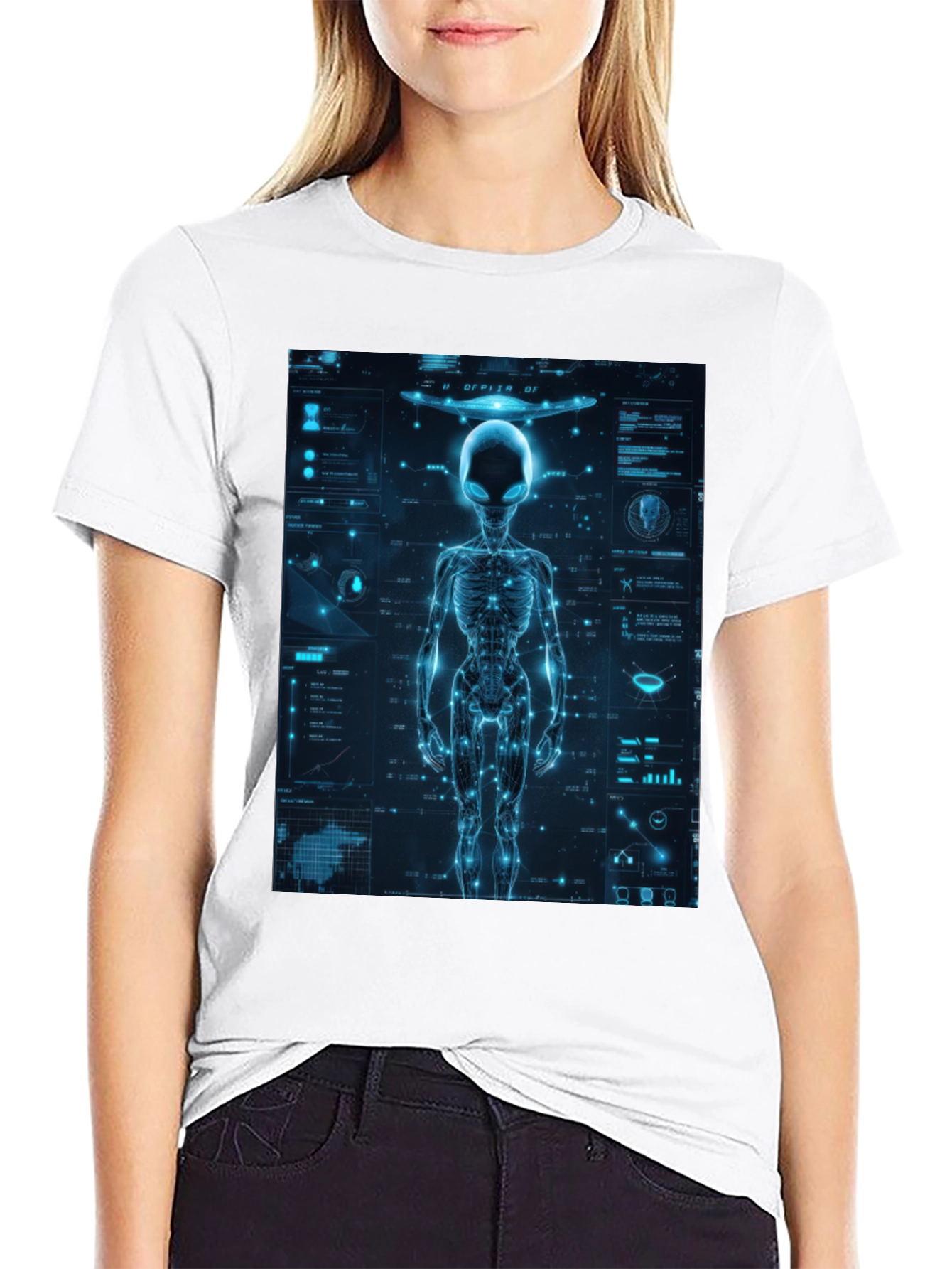 Alien Tech Graphic T-Shirt - Sci-Fi Style