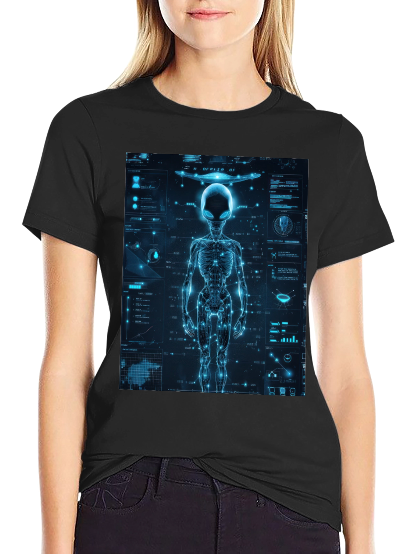 Alien Tech Graphic T-Shirt - Sci-Fi Style