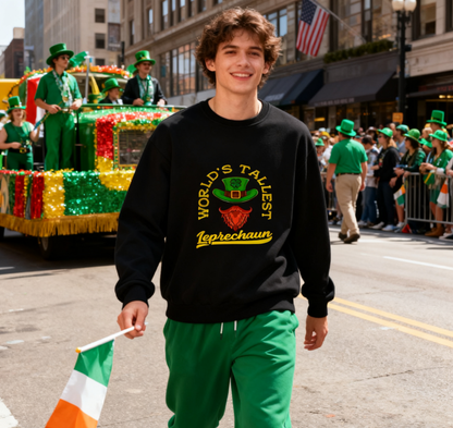 World's Tallest Leprechaun" St. Patrick's Day Humor Sweatshirt