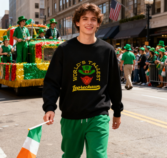 World's Tallest Leprechaun" St. Patrick's Day Humor Sweatshirt