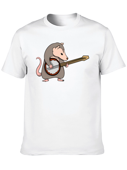 Opossum Banjo Graphic Tee - Unique Novelty Shirt