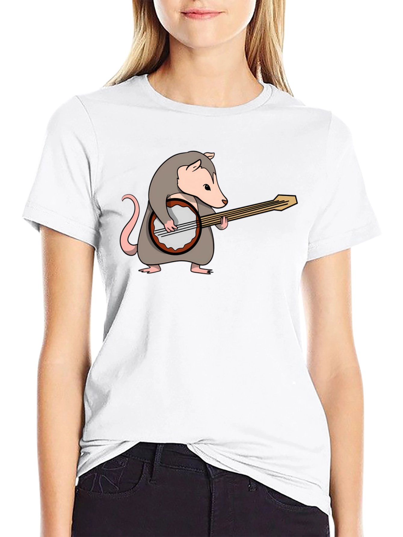 Opossum Banjo Graphic Tee - Unique Novelty Shirt