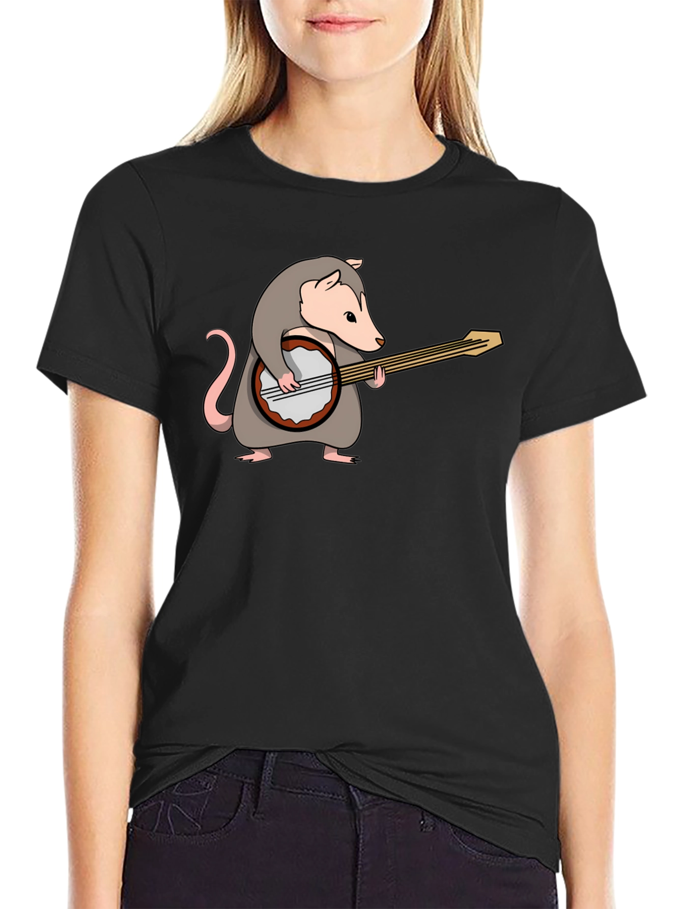 Opossum Banjo Graphic Tee - Unique Novelty Shirt