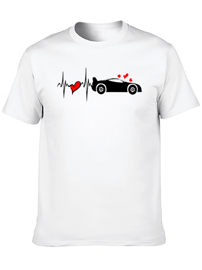 Car Heartbeat T-Shirt - Love Cars Graphic Tee