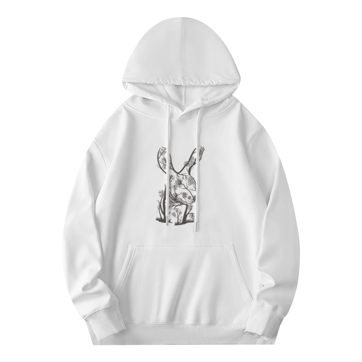 Forest Deer Silhouette Graphic Hoodie