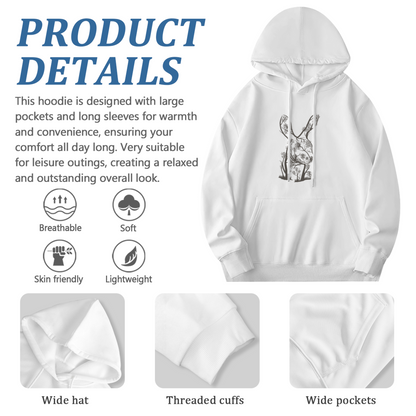 Forest Deer Silhouette Graphic Hoodie
