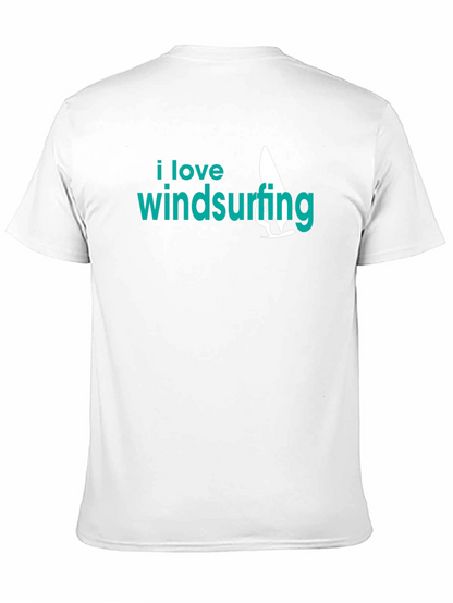 I Love Windsurfing Black Graphic Tee