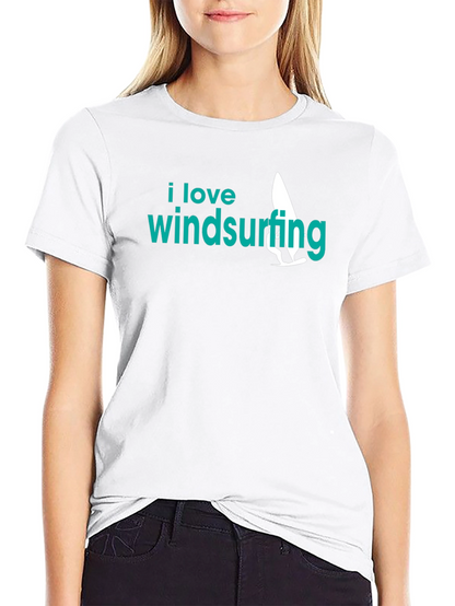 I Love Windsurfing Black Graphic Tee