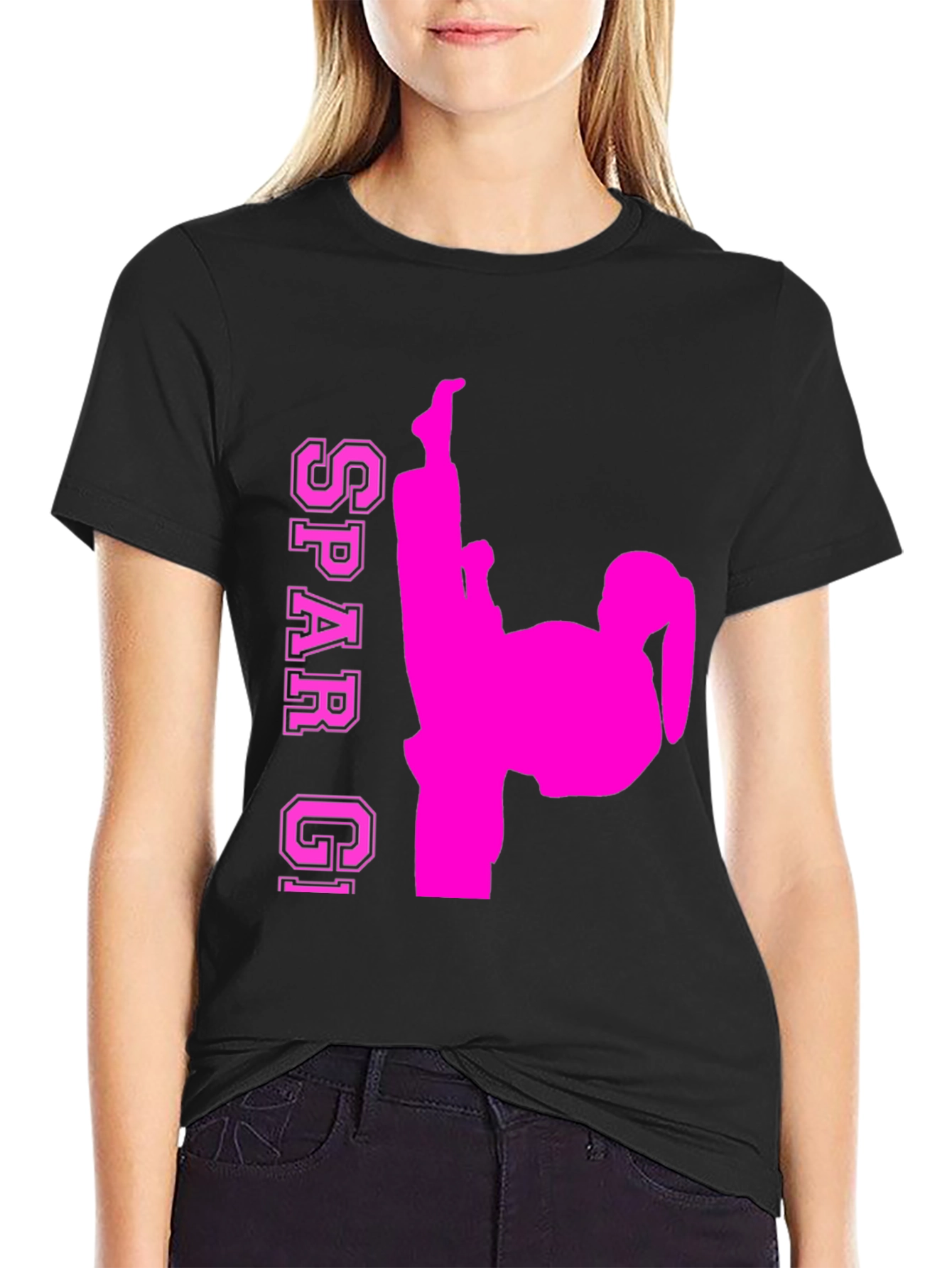 Spar GI Karate Kick T-Shirt - Black
