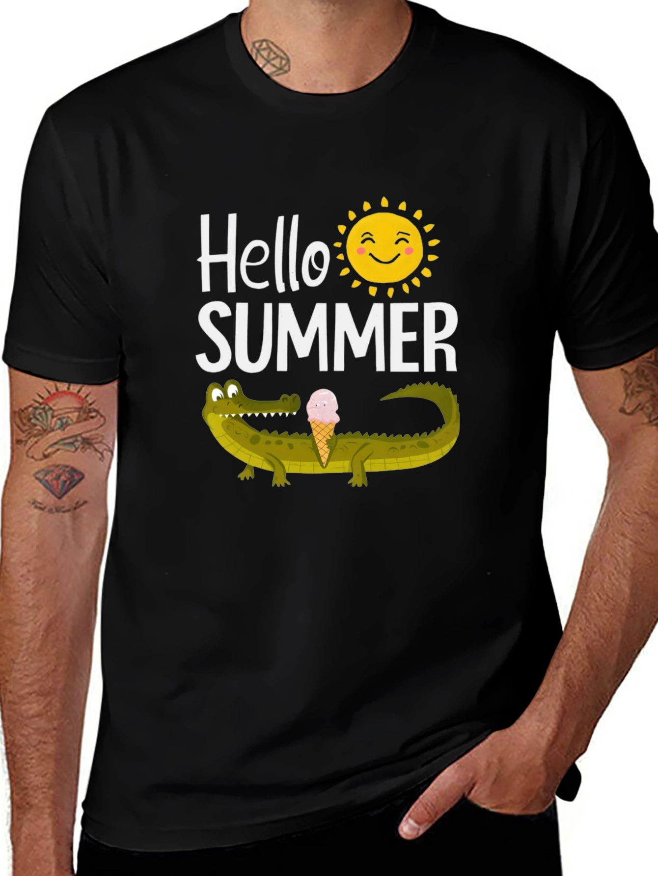 Hello Summer Crocodile Graphic Tee
