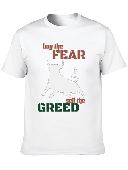 Buy Fear Sell Greed Bull Graphic Tee