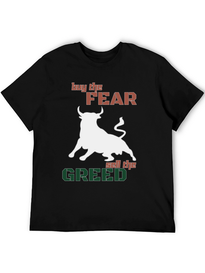 Buy Fear Sell Greed Bull Graphic Tee