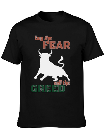 Buy Fear Sell Greed Bull Graphic Tee
