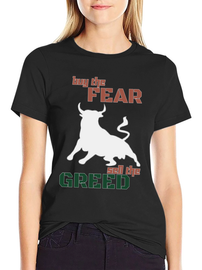 Buy Fear Sell Greed Bull Graphic Tee