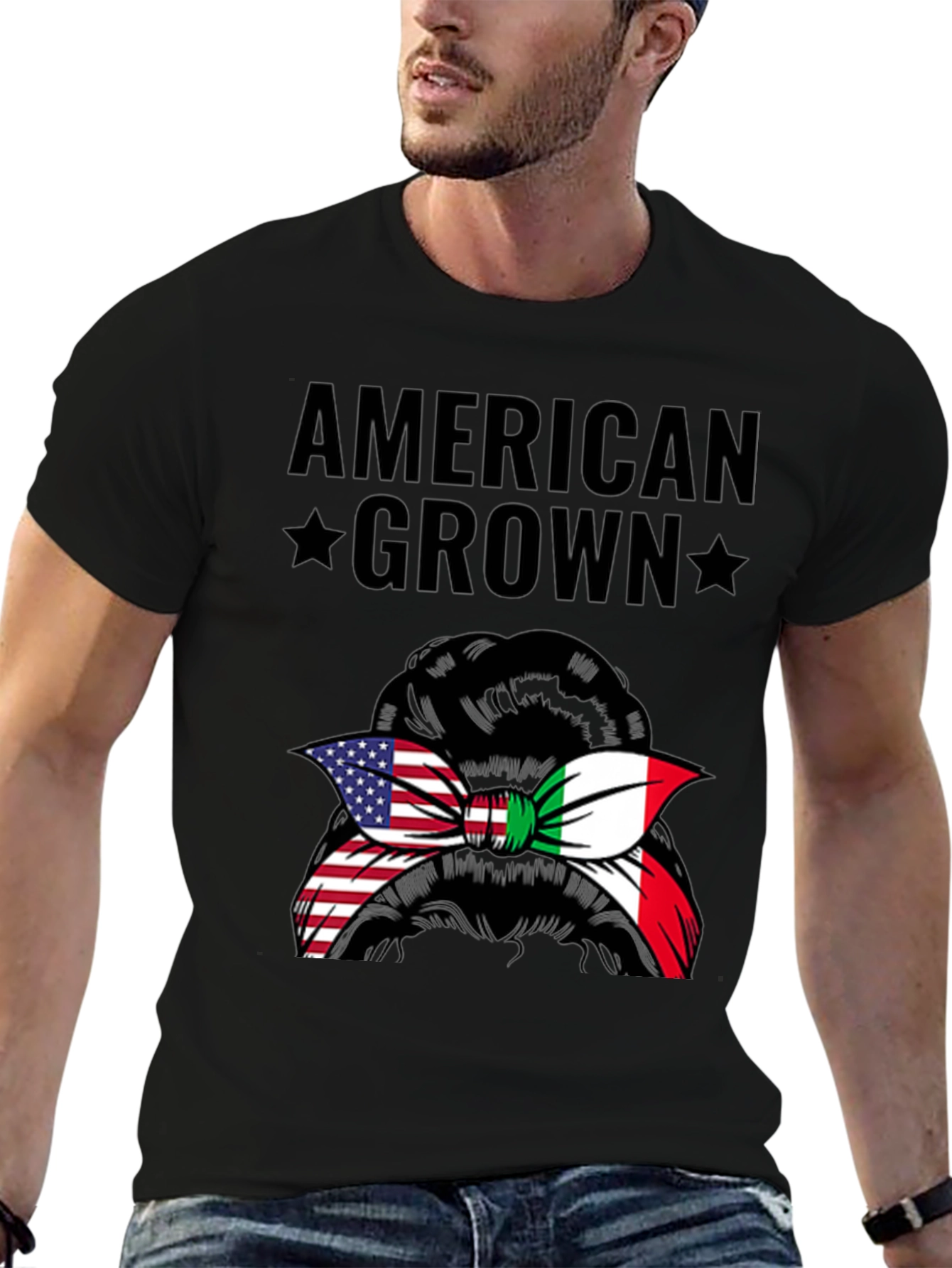 American Grown Italian Messy Bun T-Shirt