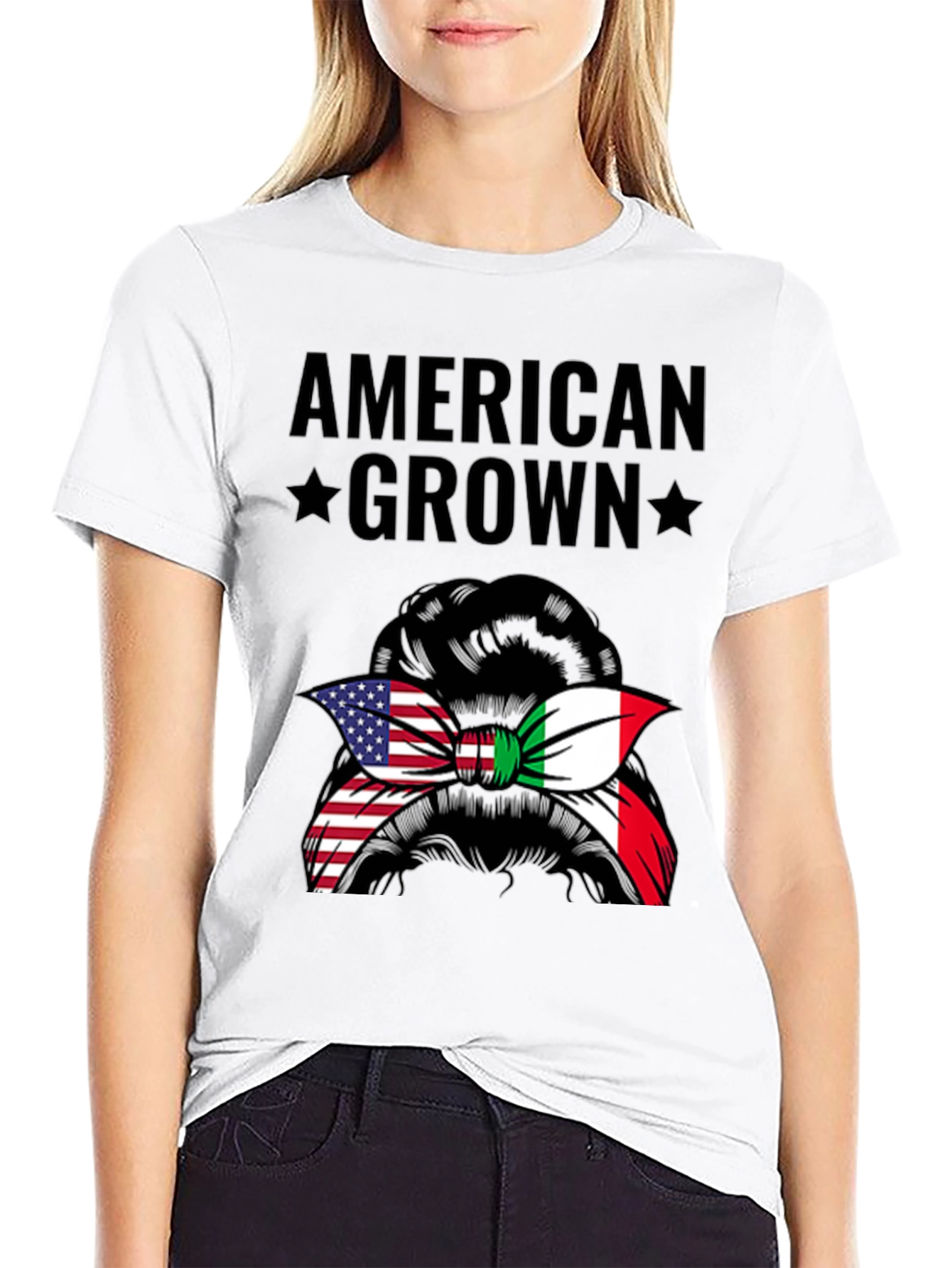 American Grown Italian Messy Bun T-Shirt