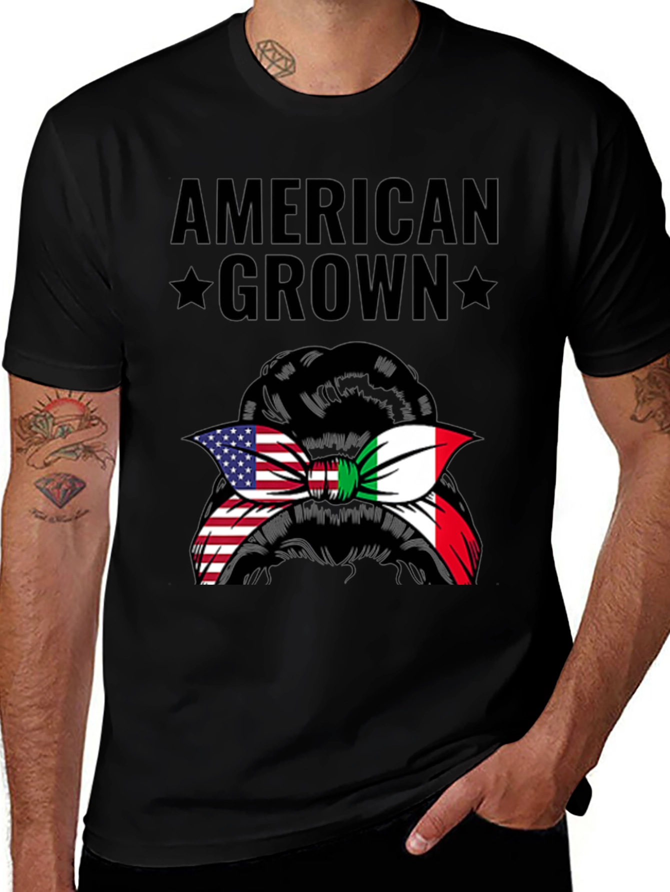 American Grown Italian Messy Bun T-Shirt