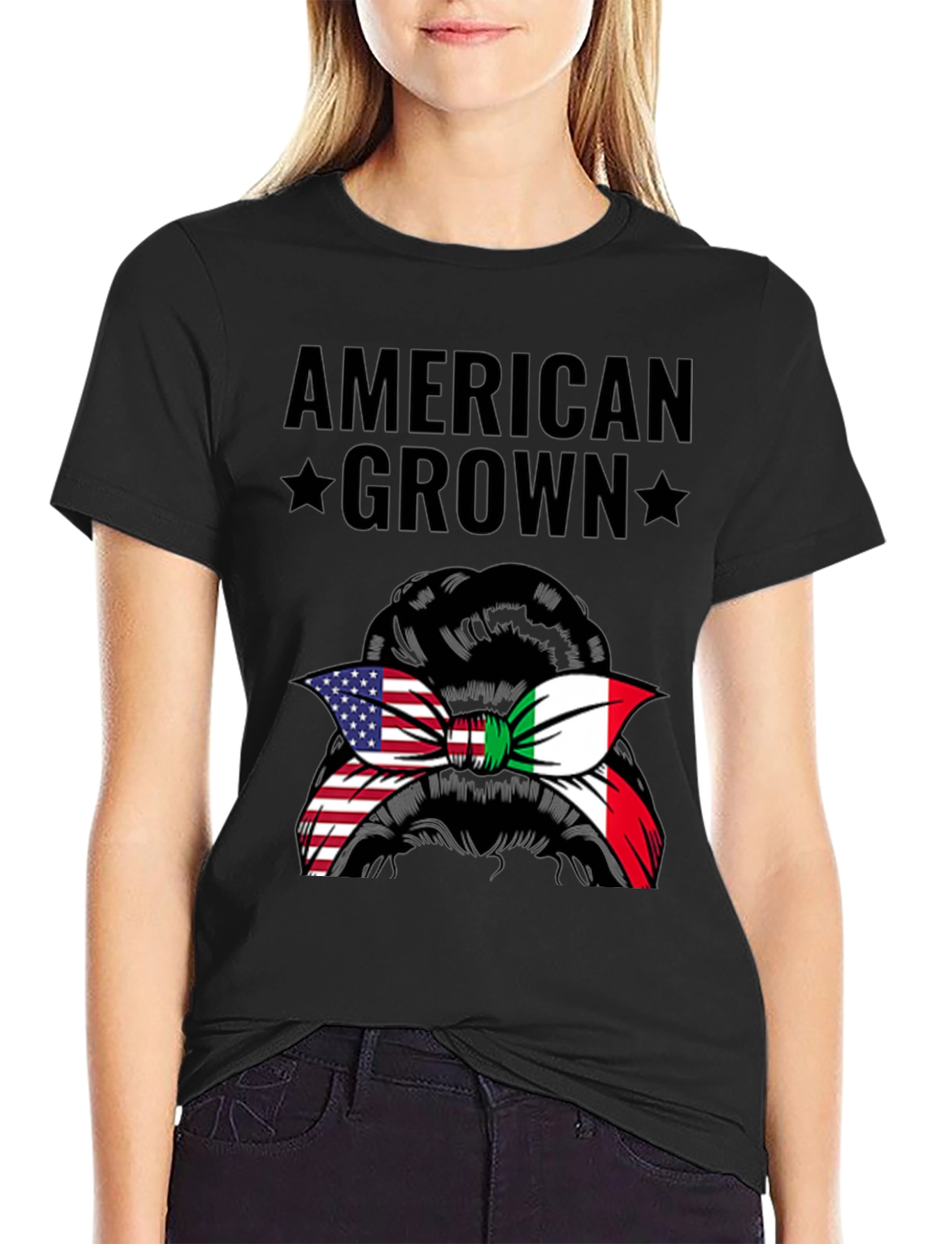 American Grown Italian Messy Bun T-Shirt