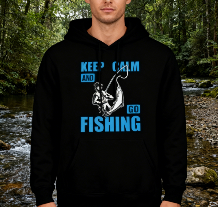 Casual Fisherman 'KEEP CALM' Hooded Top