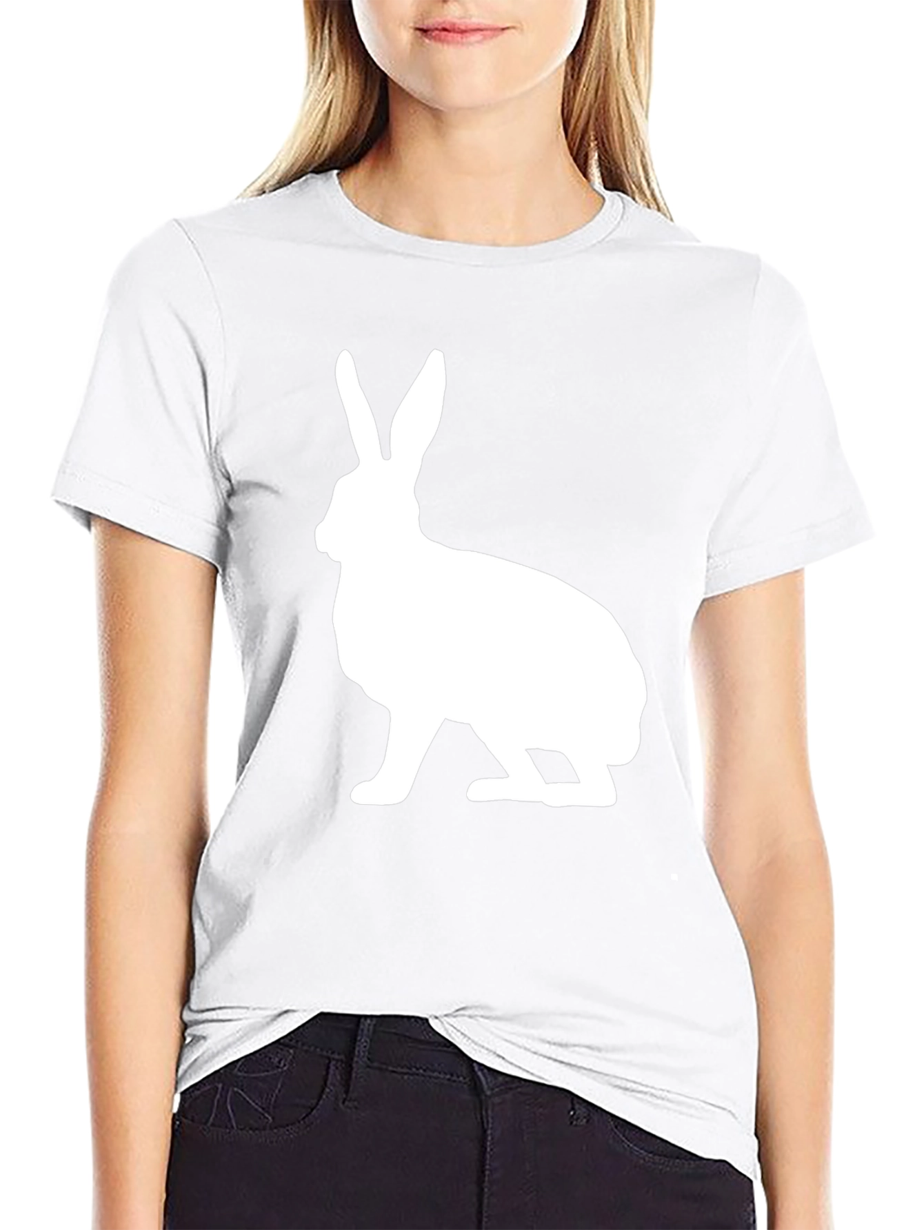 Rabbit Graphic Print Crew Neck T-Shirt