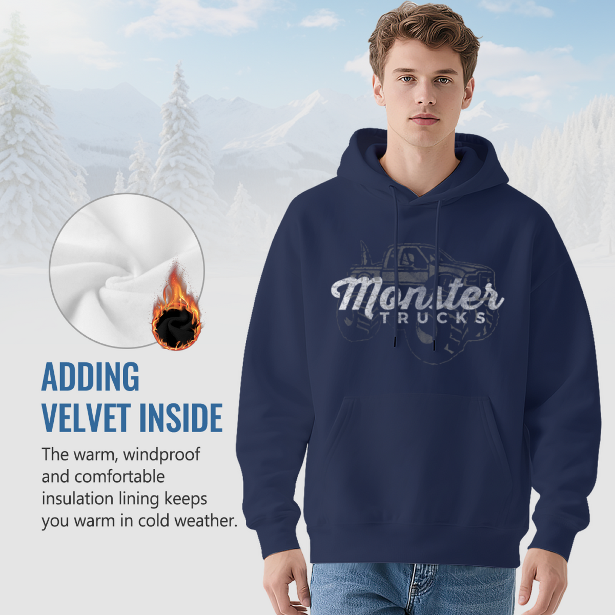 Premium Graphic Hoodie - Monster Trucks