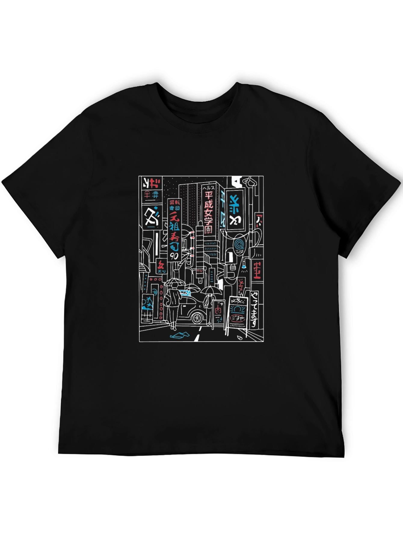Neon Cityscape Graphic Tee - Urban Style T-Shirt