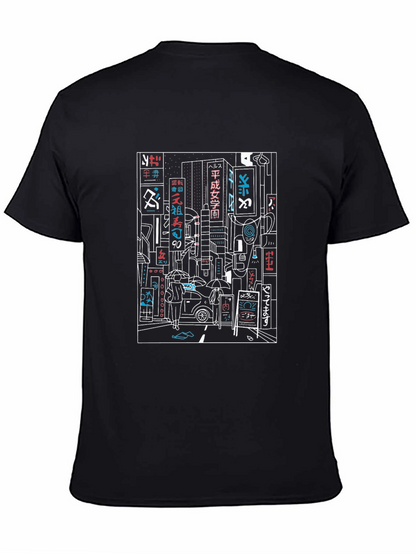 Neon Cityscape Graphic Tee - Urban Style T-Shirt