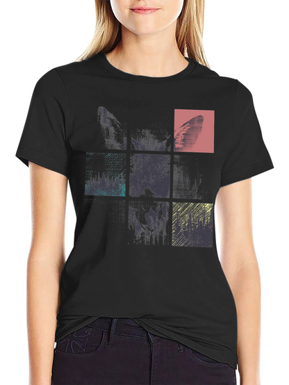 Abstract Graphic Tee - Modern Style Black