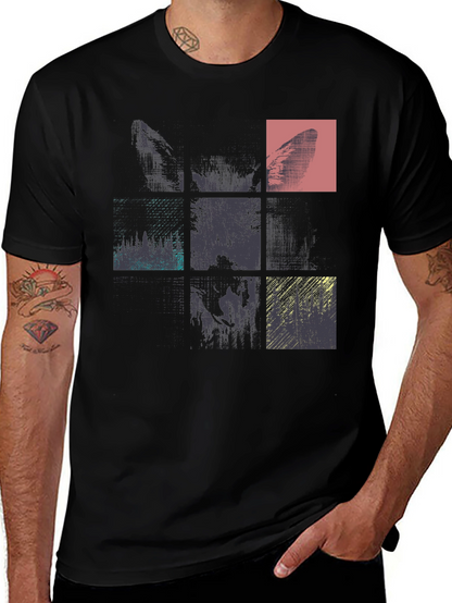 Abstract Graphic Tee - Modern Style Black