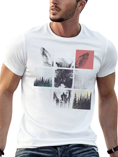 Abstract Graphic Tee - Modern Style Black