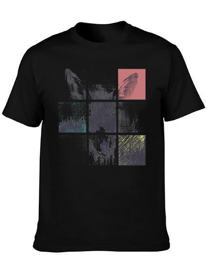 Abstract Graphic Tee - Modern Style Black