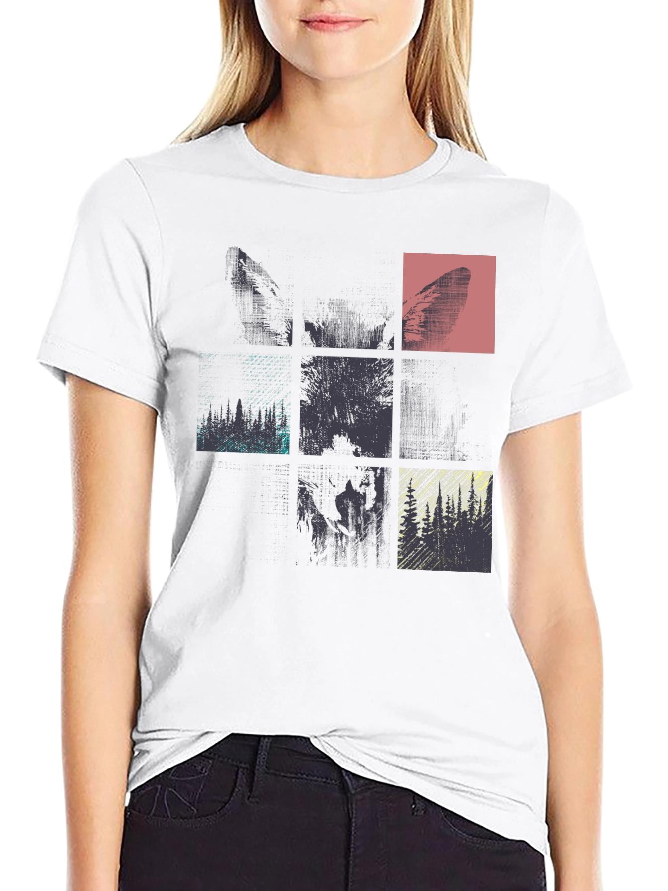 Abstract Graphic Tee - Modern Style Black