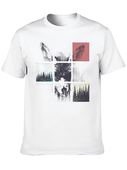 Abstract Graphic Tee - Modern Style Black