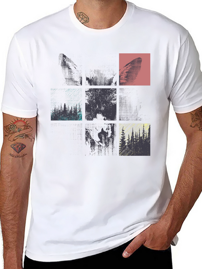 Abstract Graphic Tee - Modern Style Black