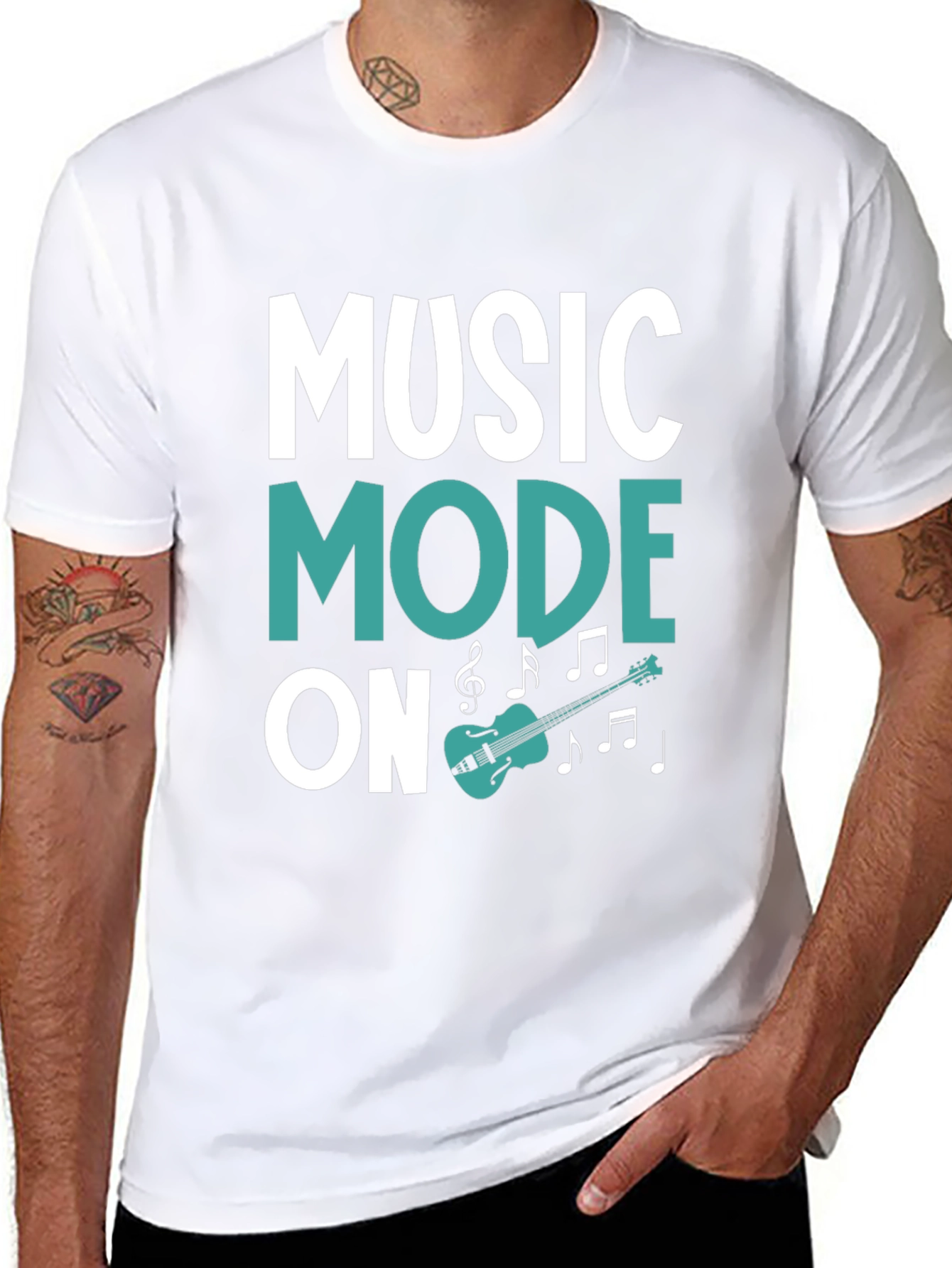 Music Mode On Black Graphic Tee
