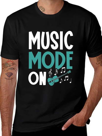Music Mode On Black Graphic Tee