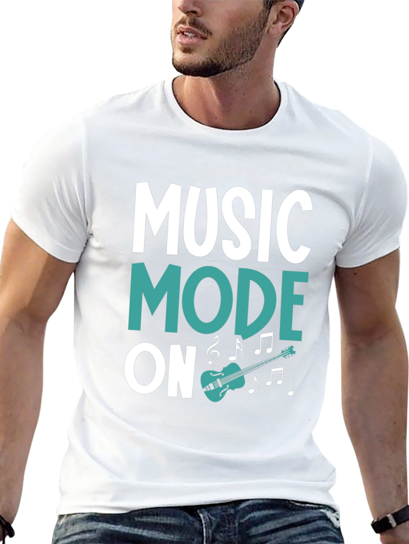 Music Mode On Black Graphic Tee