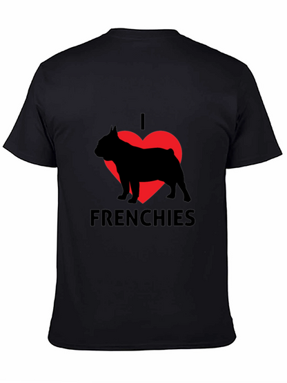 I Love Frenchies Black T-Shirt