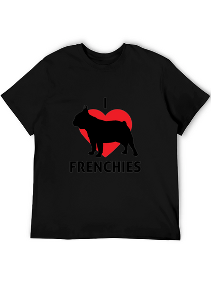 I Love Frenchies Black T-Shirt