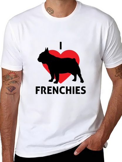 I Love Frenchies Black T-Shirt