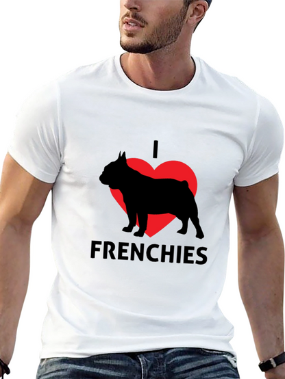 I Love Frenchies Black T-Shirt