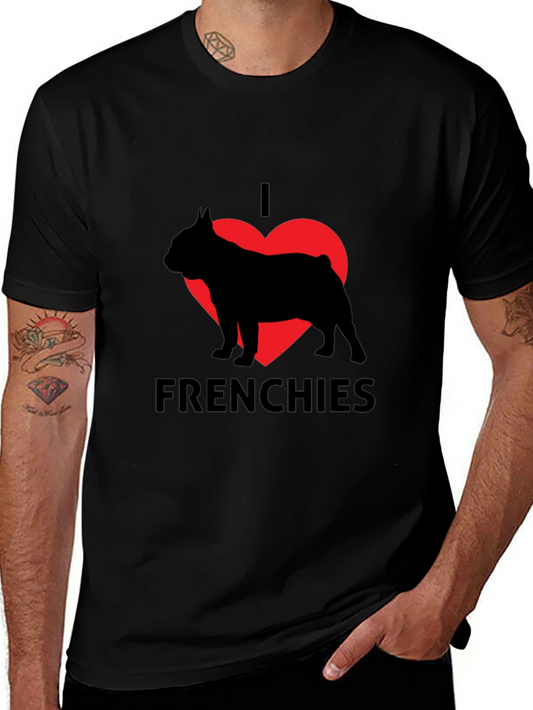I Love Frenchies Black T-Shirt