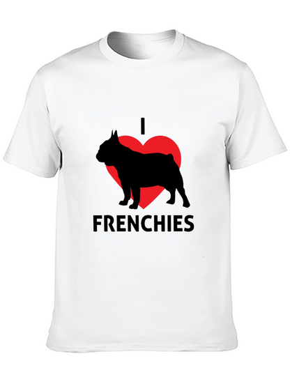 I Love Frenchies Black T-Shirt