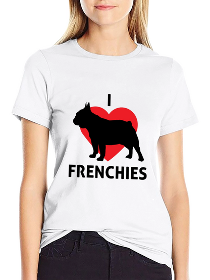 I Love Frenchies Black T-Shirt