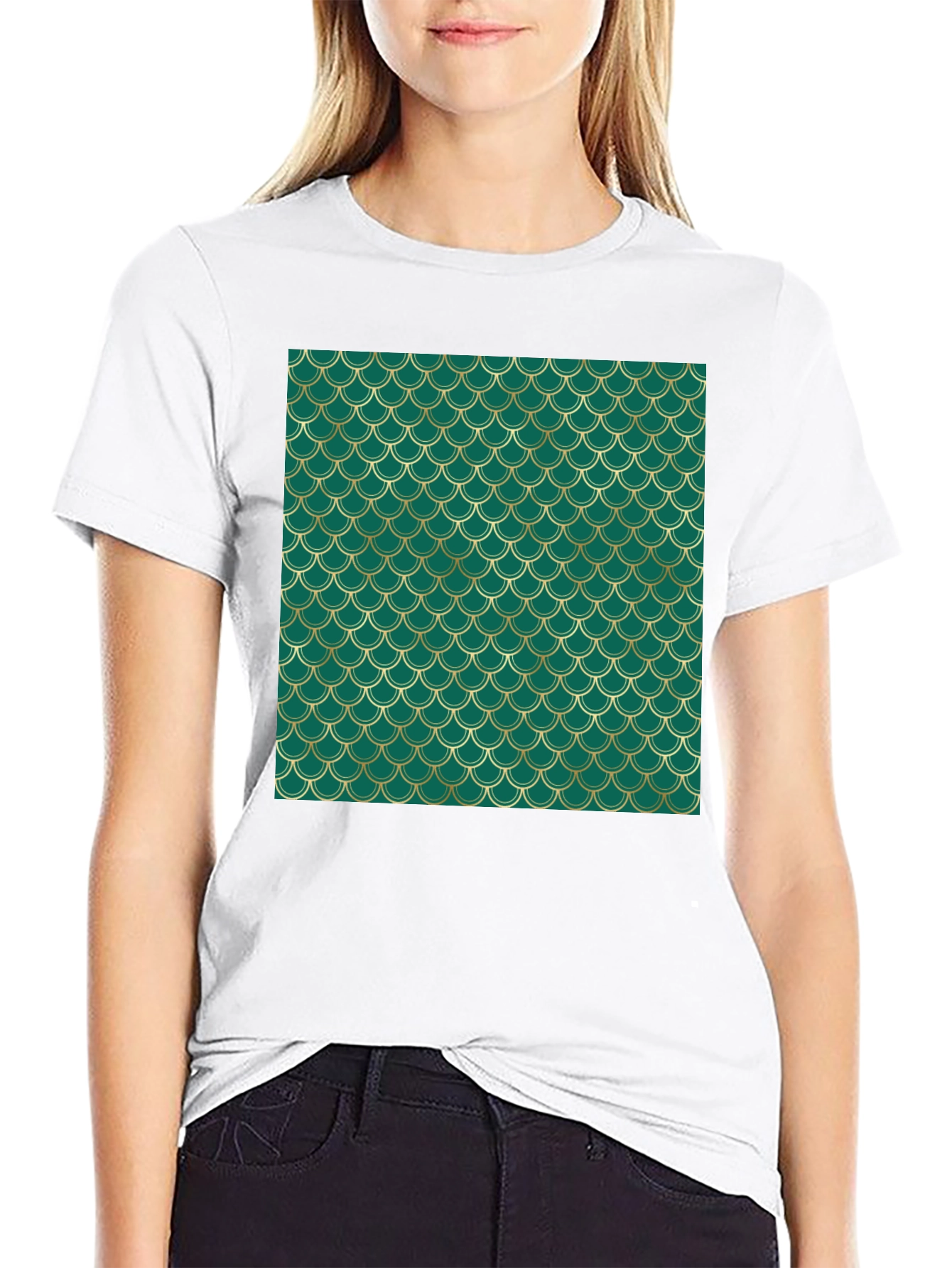 Emerald Scale Print Tee