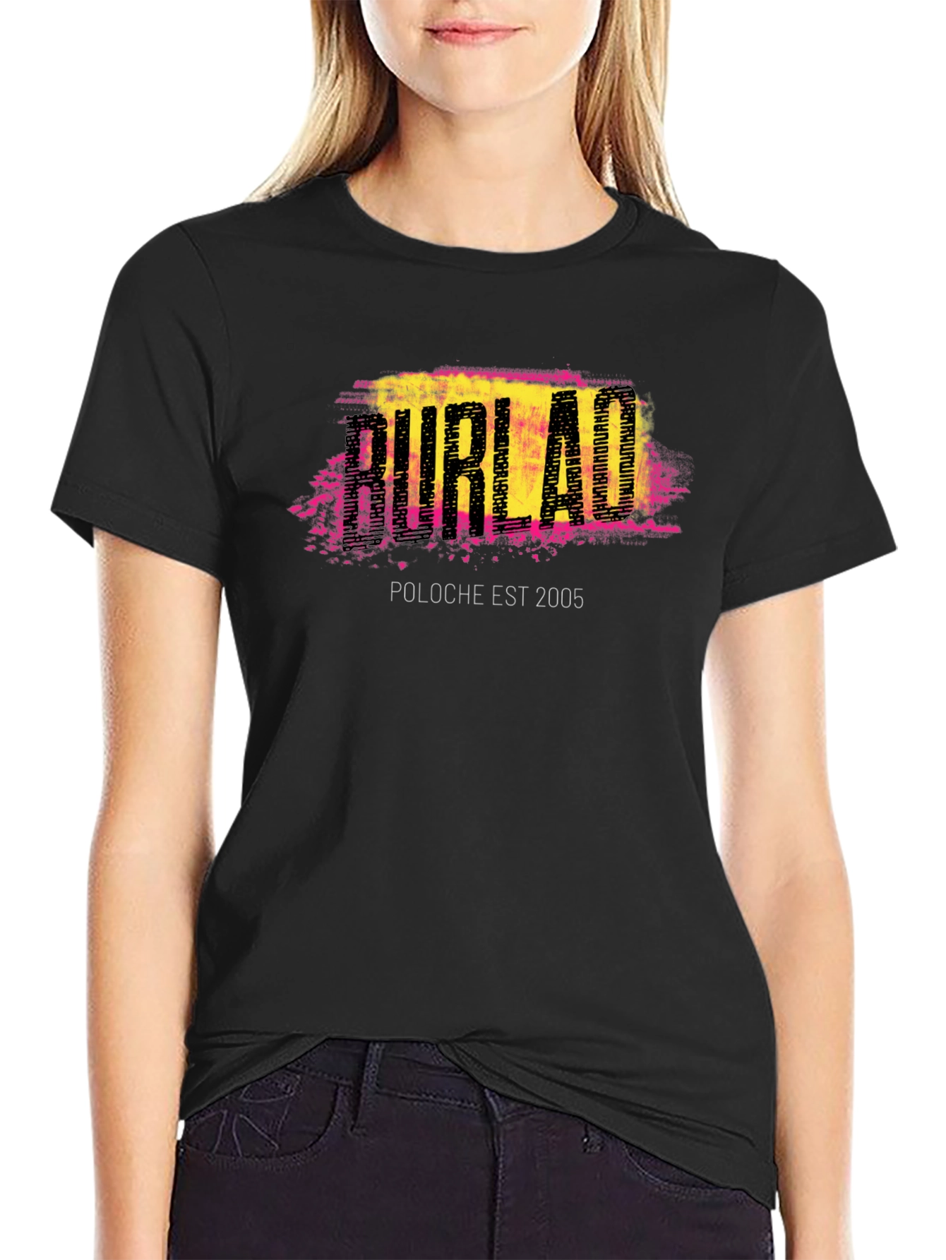 Burlac Est 2005 Graphic Tee - Black Cotton T-Shirt
