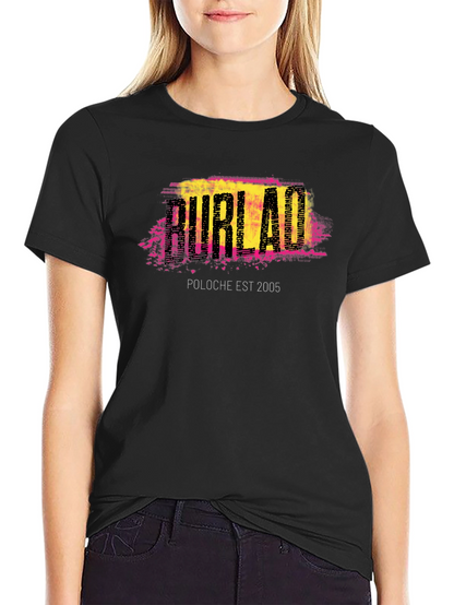 Burlac Est 2005 Graphic Tee - Black Cotton T-Shirt