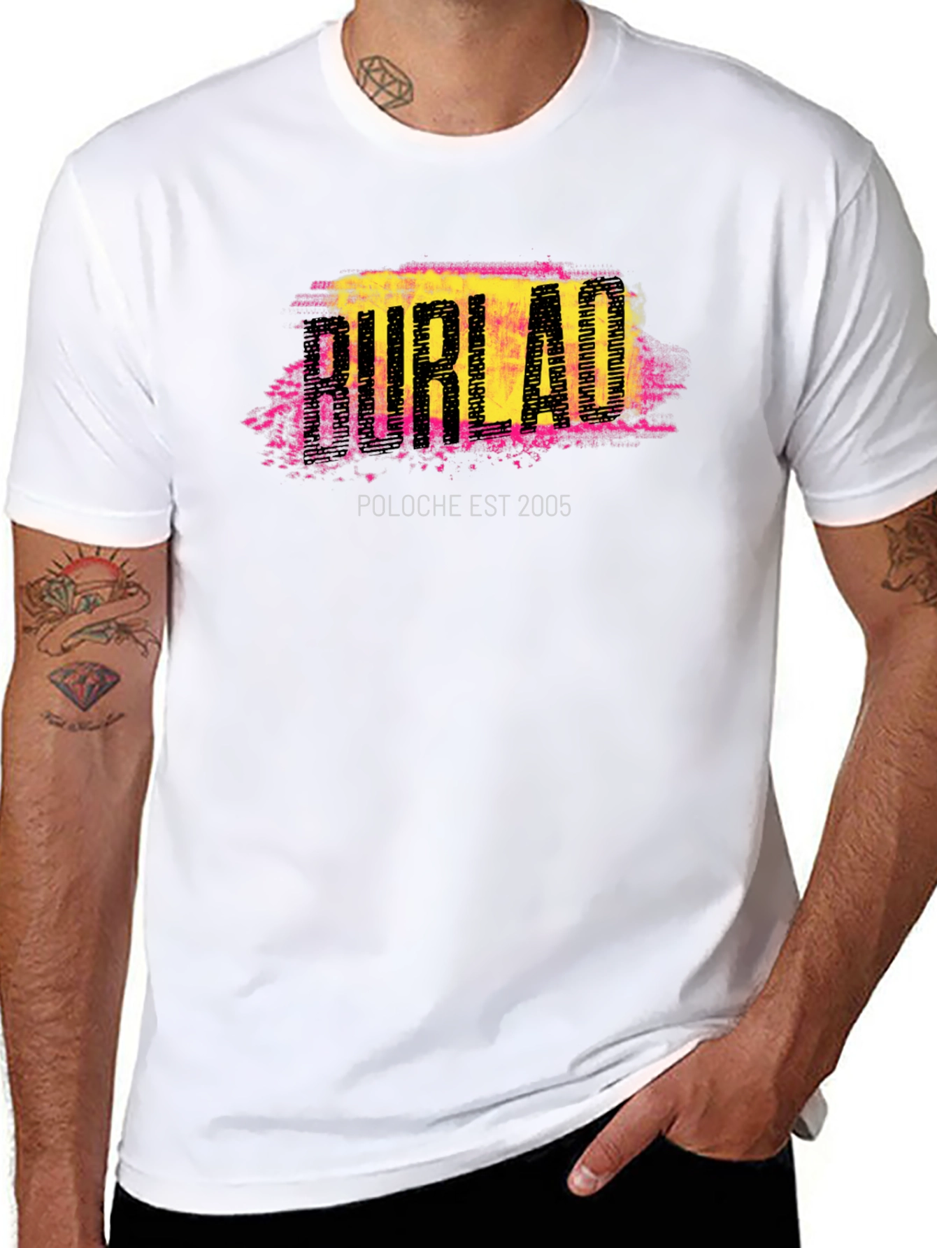 Burlac Est 2005 Graphic Tee - Black Cotton T-Shirt