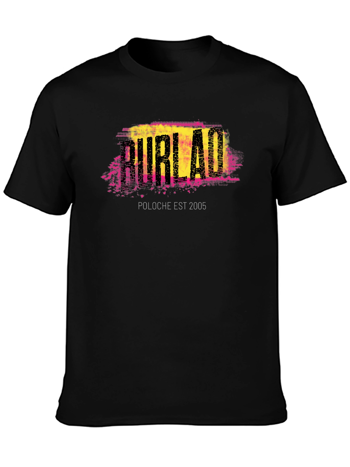 Burlac Est 2005 Graphic Tee - Black Cotton T-Shirt