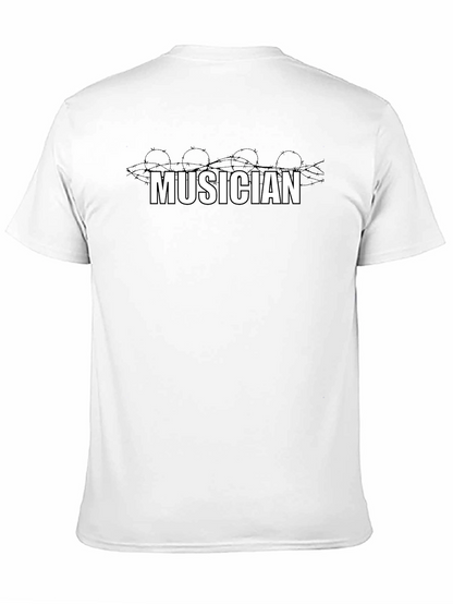 Musician Barbed Wire Graphic Tee - Black Cotton T-Shirt